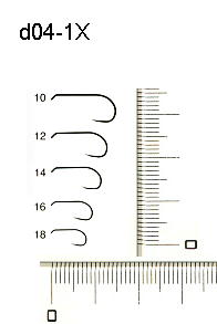 d04-1X フライフック　バーブレス　太地
